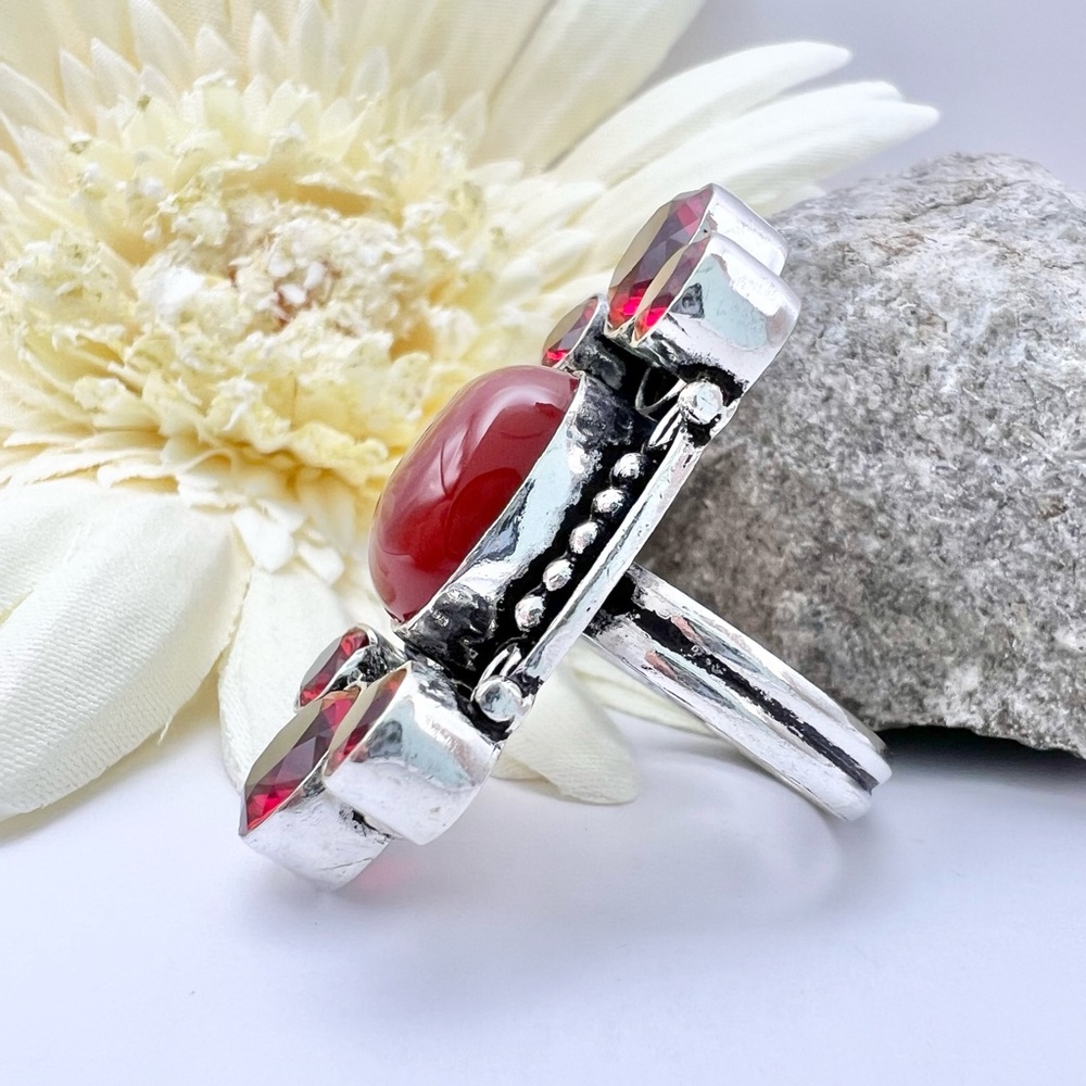 CARNELIAN/GARNET RING - Picture 9 of 12